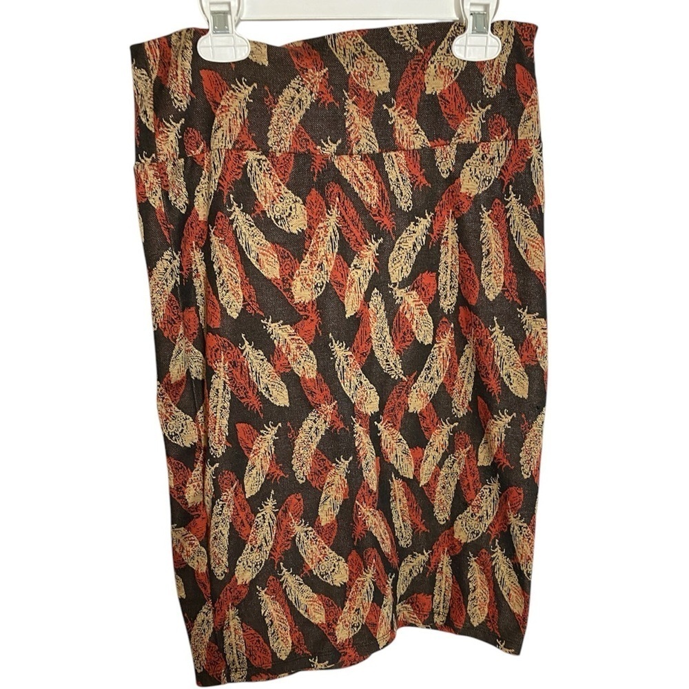 Elegant Feather Print Skirt